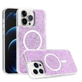 thumbnail image 4 of For Apple iPhone 15 Plus (6.7") Magnetic MagSafe Wireless Compatible Epoxy Glitter Shiny Sparkle Bling Hybrid TPU Frame Cover ,Xpm Phone Case [ Purple ], 4 of 4