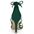 thumbnail image 4 of Sandalias Con Cordones De Tacón Alto De Estilete Abierto De Mujer Verde 40, 4 of 7