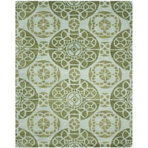 SAFAVIEH Wyndham Louise Medallion Wool Area Rug, Turquoise/Green, 8' x 10'