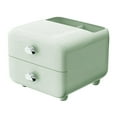 thumbnail image 1 of Desktop Pen Holder Container with 2 Drawers Cute Cosmetics Holder Desk Organizer Green, 1 of 9