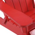 thumbnail image 4 of HomeSeason Hurley Folding Poly Plastic Adirondack Chair with Pull-out Ottoman Red, 4 of 5