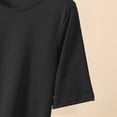 thumbnail image 3 of KyCheLot Womens Plus Size T-Shirts Solid Color Round Neck 1/2 Length Sleeve Tops Summer Beach Vacation T-Shirts, 3 of 7