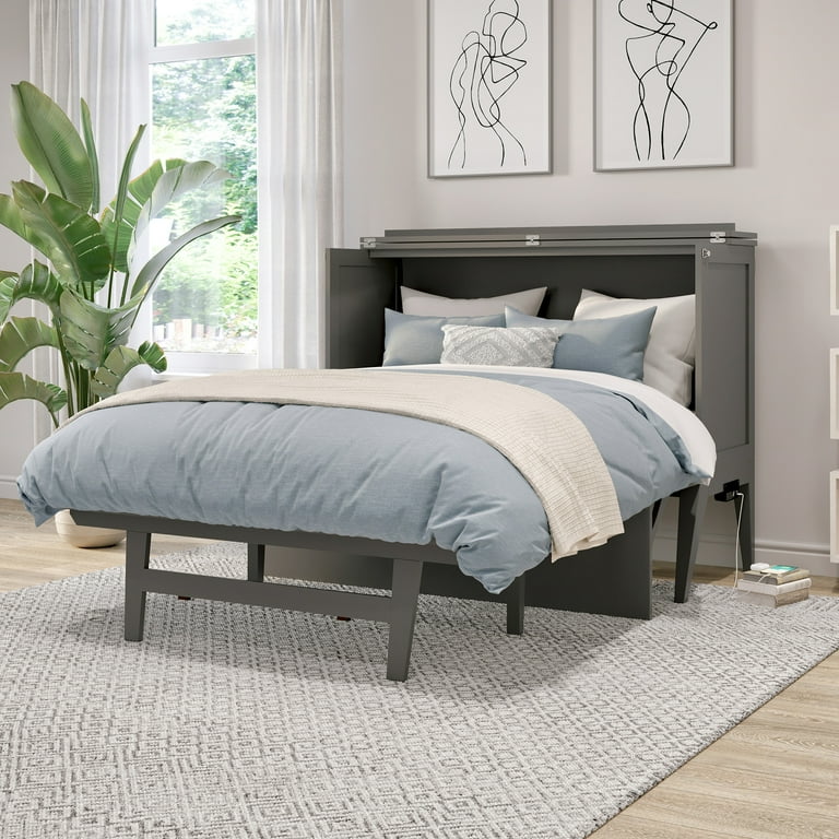 AFI Northampton Full Wood Murphy Bed Desk with 6