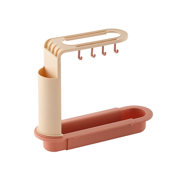Billuyoard Estante para fregadero de 4 colores, organizador para fregadero de cocina, soporte para esponja de jabón, escurridor para fregadero, cesta de Organizadores de utensilios de cocina Rosa Billuyoard HA004215-03B