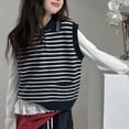 thumbnail image 4 of AUDeals Kids Striped Collared Knit Sweater Vest - Sleeveless Button Up Pullover for Boys and Girls Spring Fall Layering Wear, 4 of 7