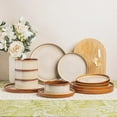 thumbnail image 5 of Ceramic Dinnerware Sets for 4,Round Reactive Glaze Ceramic Plates and Bowls Set,Highly Chip and Crack Resistant | Dishwasher & Microwave  Dishes Set,Service for 4 (12pc)-Kahki, 5 of 6