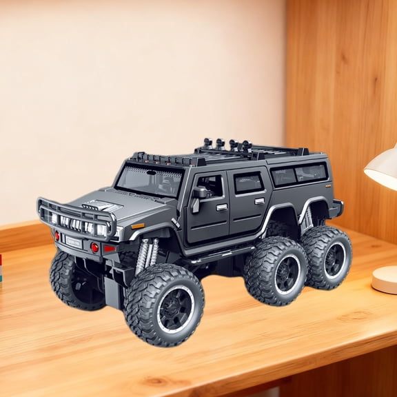 Eespoir Large Six-wheel Car, Off-road Swat Vehicle, Inertia Voice Light, Police Car Model, Boys Gift Idea, Toy Car Collection(Black)