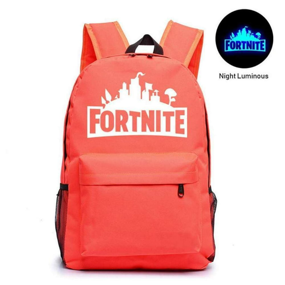 AmazingForLess Fortnite School Backpack Childrens Fort Nite Travel Bag Orange Luminous