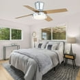 thumbnail image 3 of Chords Attic 44" Flush Mount Ceiling Fan with LED Light and Remote Control, 6-Speed DC Motor, 3 Color Temperatures, Reversible for Bedroom, Living Room and Dining Room, 3 of 13