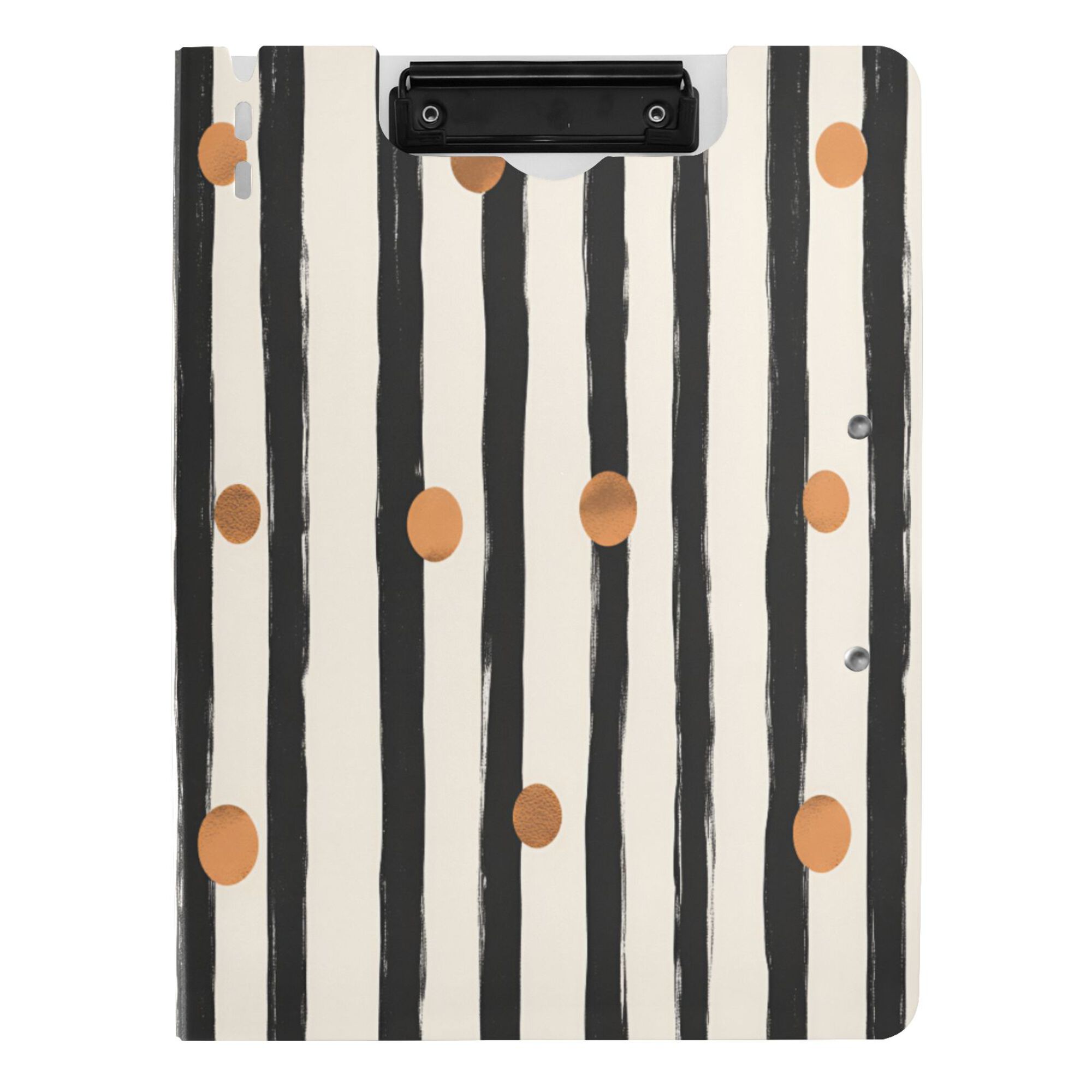 FORMRS A4 Clipboard Folder with Pen Holder Horizontal Foldable School Office Binder, Black Abstract Stripes