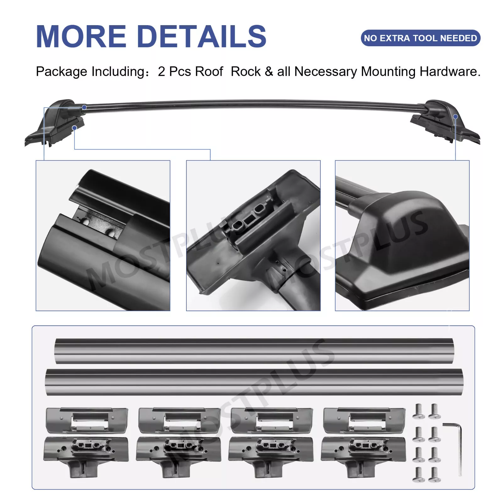 MOSTPLUS Top Roof Rack Cross Bar for 2007-2011 Honda CRV CR-V EX LX EX-L Luggage Carrier