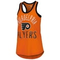 thumbnail image 2 of Women's G-III 4Her by Carl Banks Orange Philadelphia Flyers First Base Racerback Scoop Neck Tank Top, 2 of 3