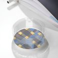 thumbnail image 6 of Round Glass Ashtray 8.5×3.5in Non-Bubble Anti-Rolling Edge Smooth Not Hurt Hands For Living Room Bedroom Work Hotel Office Car Argyle Plaid Cornflowerblue_2, 6 of 8