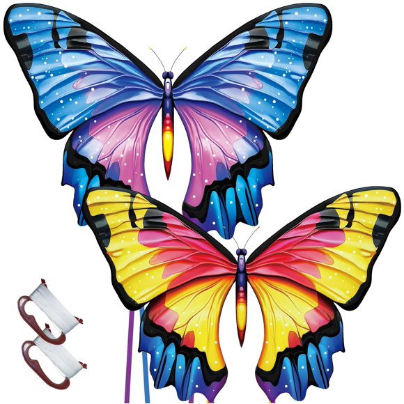 Butterfly Kite Toy Life Giant de 123 cm con cuerda de 100 m para niños de 4 a 8 años