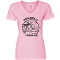 thumbnail image 3 of Inktastic Summer Vacation Mode Carmel Beach California Women's V-Neck T-Shirt, 3 of 5