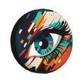 thumbnail image 2 of PUREYAH Cartoon Art Eye Clash Rv Spare Tire Cover, Wheel Covers Protectors Universal Fit for Camping Travel Trailer Truck 17 inch, 2 of 6