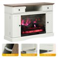 thumbnail image 4 of Cozy Home TV Stand with 28'' Fireplace for TVs up to 55'', Accent Entertainment Center with Adjustable Shelves & Double-door Design, Perfect for Living Room, Bedroom, White, 4 of 12
