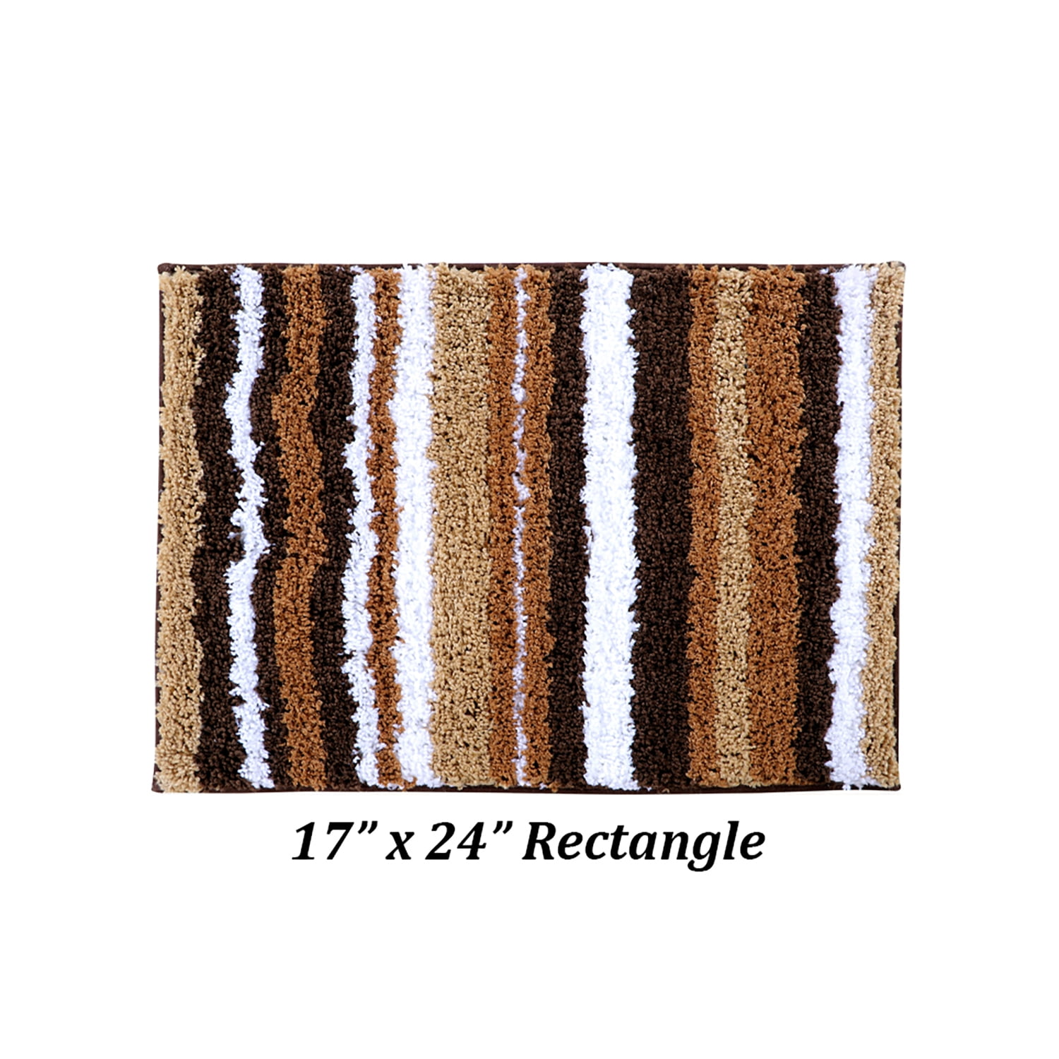 Better Trends 17" x 24" Bathroom Rugs 100% Polyester Soft Water Absorbent Non Slip Bath Mat Machine Washable Rug Griffie Collection - Brown