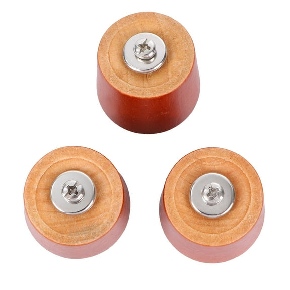 FUEENIRVA 3-Piece Universal Wooden Pot Lid Knobs Set with Decorative Design for Kitchen Cookware Accessories