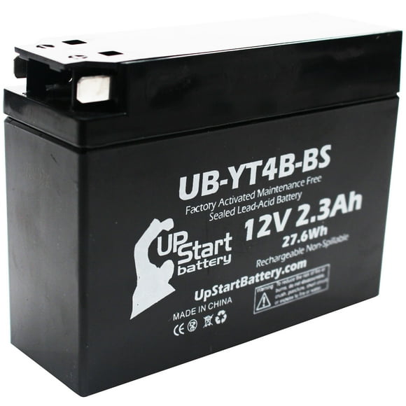 Remplacement 2009 Yamaha TRT110E 110CC Activé en Usine, Sans Entretien, Batterie de Moto - 12V, 2.3Ah, UB-YT4B-BS