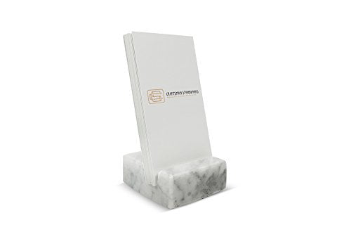 White Carrara Marble Multiple Vertical Card Holder Holds 3 Sets of Cards 