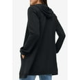 thumbnail image 2 of Ellos Women's Plus Size Long Zip Front Hoodie French Terry Long Oversized Lightweight Jacket, 2 of 6