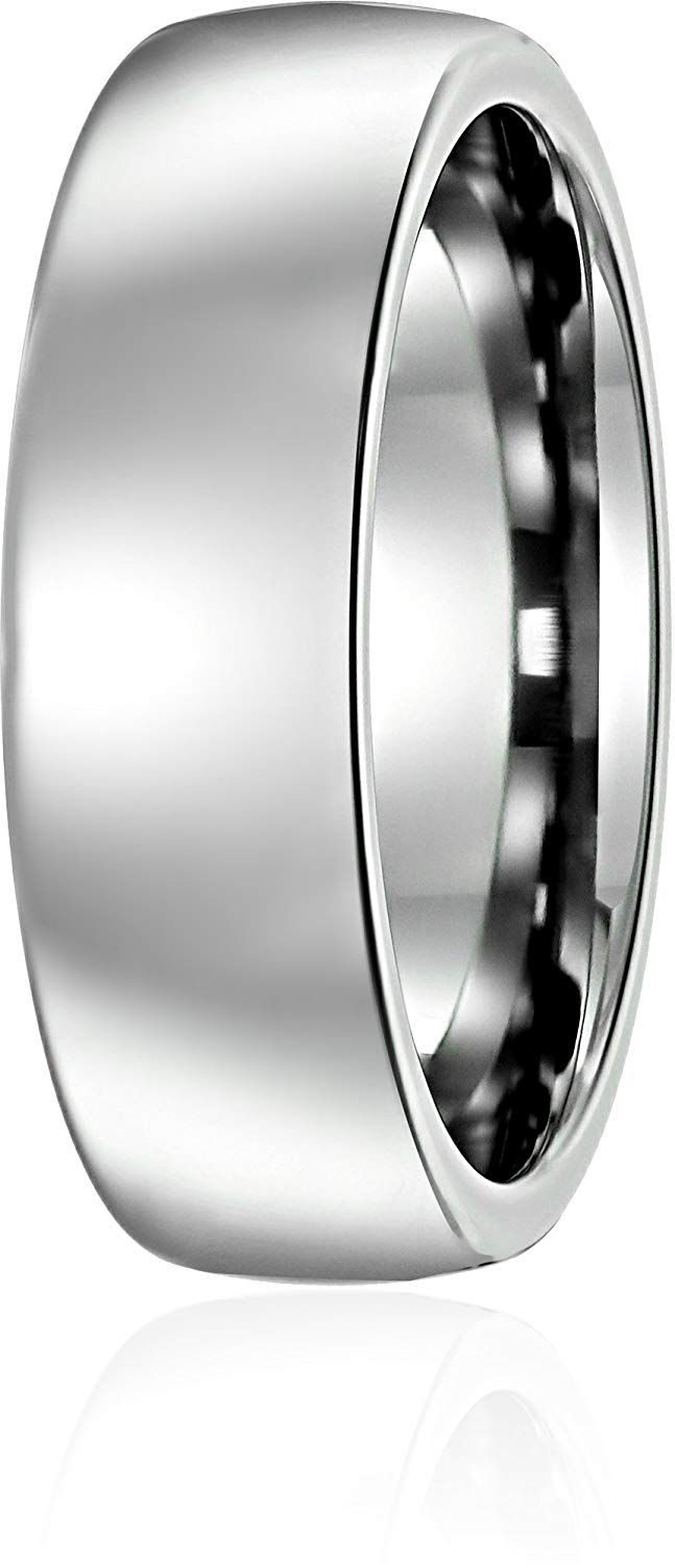 Sapphire Tungsten 7mm Classic Comfort Fit Wedding Bands Rings for Men, Size 11.5
