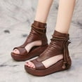 thumbnail image 2 of SAILING Sandalias de cuero negras para mujer, botas geniales, zapatos de plataforma, cuñas, zapatos de mujer, sandalias de moda para exteriores, novedad de verano 2023, 2 of 4
