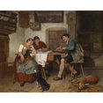 thumbnail image 2 of Adolf Eberle 18x15 Black Ornate Wood Framed Double Matted Museum Art Print Titled - Musical Entertainment on the Alm, 2 of 5