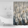 thumbnail image 4 of Small Stall Shower Curtain 36x78 Inch Narrow Half Size White Spring Floral Bath Curtains Bathroom Decor Modern Oil Painting Farmhouse Flower Waterproof Fabric Shower Curtain Set with Hooks 36 Inch, 4 of 6