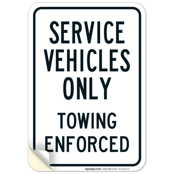 Service Vehicles Only Sign, 10x7 Vinyl Sticker