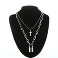 thumbnail image 1 of Grunge Lock Chain Necklace With A Padlock Pendants For Women, 1 of 27