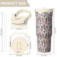 thumbnail image 4 of Leopard Print 30oz Handheld Travel Tumbler with Handle – Double Wall Stainless Steel Insulated Cup, Flip Straw Lid, Leak-Proof & BPA-Free for Hot and Cold Drinks – Durable Coffee & Juice Mug White, 4 of 6