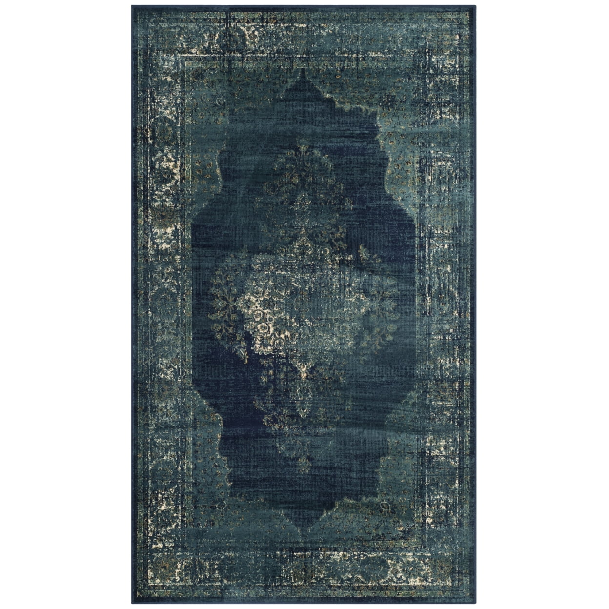 SAFAVIEH Vintage Winthrop Traditional Area Rug, Navy, 3'3" x 5'7"