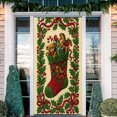 thumbnail image 5 of Aodebiao Rideau de Porte de Noël Décorations Imperméable Polyester Scène des Fêtes Toile de Fond Réutilisable Décoration Suspendue pour Porte pour Maison Vitrine Fête Festive Saisonnière Décoration Intérieure Extérieure, 5 of 5