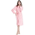 thumbnail image 2 of Womens Mens Fleece Robe Soft Plush Bathrobe Long Warm, 2 of 7