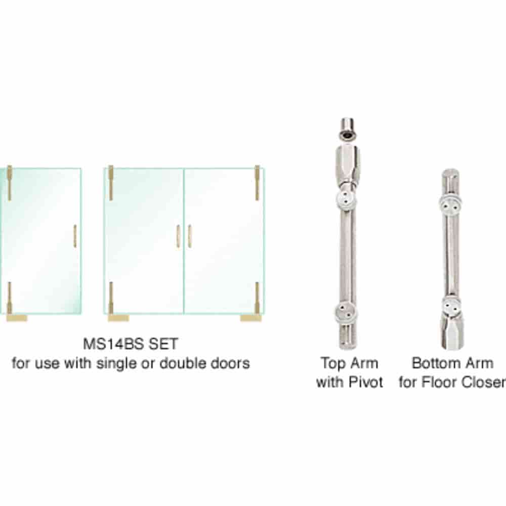 CRL Brushed Stainless Laguna Pivot Door System for Use With Single or