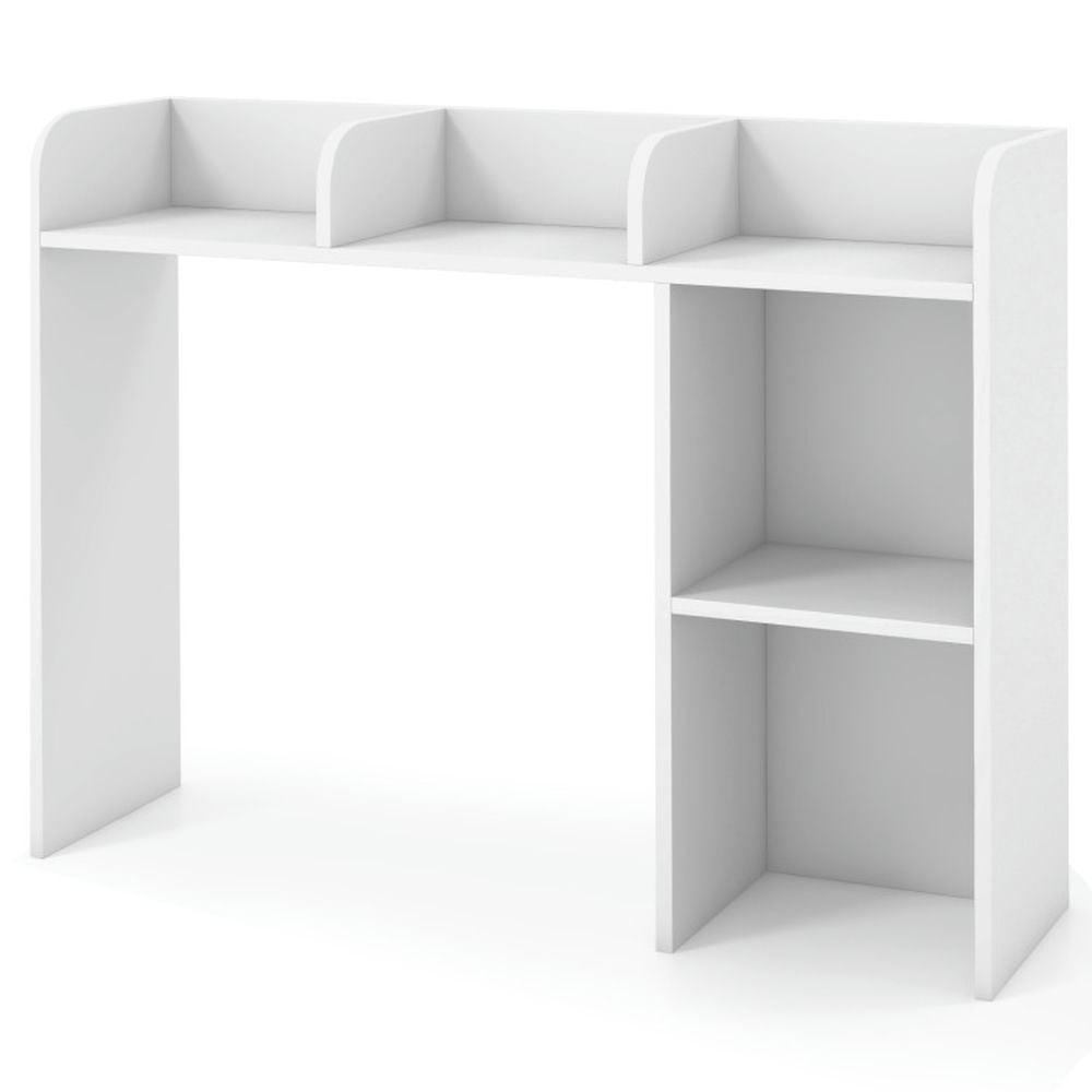 Demi Bonn 3-Tier Multipurpose Desk Bookshelf with 4 Shelves, Freestanding Display Shelf, White