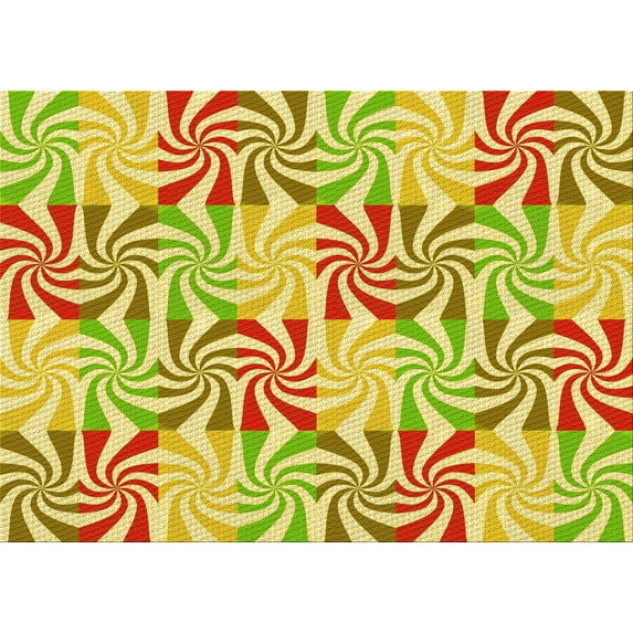 Ahgly Company Indoor Rectangle Patterned Slime Green Area Rugs, 2' x 4'