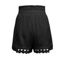 thumbnail image 5 of MIXUE Shorts For Women Summer Solid Color Elastic High Waist Drawstring Lace Trim Casual Bottoms Shorts Activewear,Black,XL, 5 of 5