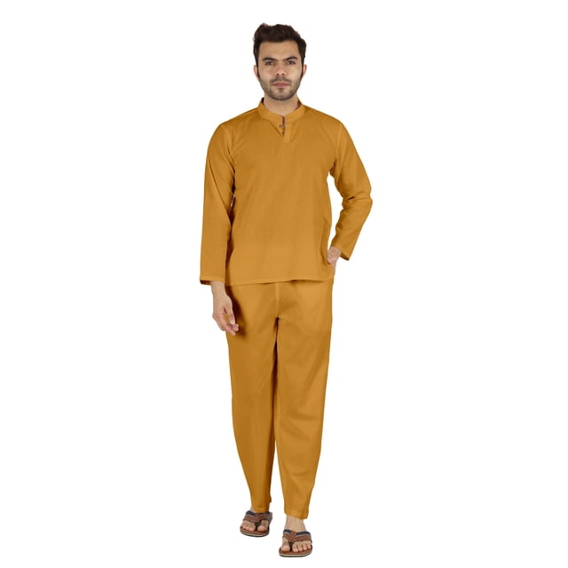 Inkmeso SolidNightwearSet For Men's Short Sleeve Pjs Loungewear Sets Soft Cotton Designer Sleepwear