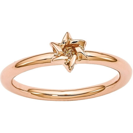 Stackable Expressions Sterling Silver Pink-Plated Star of David Ring