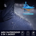 thumbnail image 6 of CAMEL CROWN Men's Mountain Ski Jacket 3 in 1 Waterproof Winter Jacket Warm Snow Jacket Hooded Rain Coat Windproof Winter Coat, 6 of 7