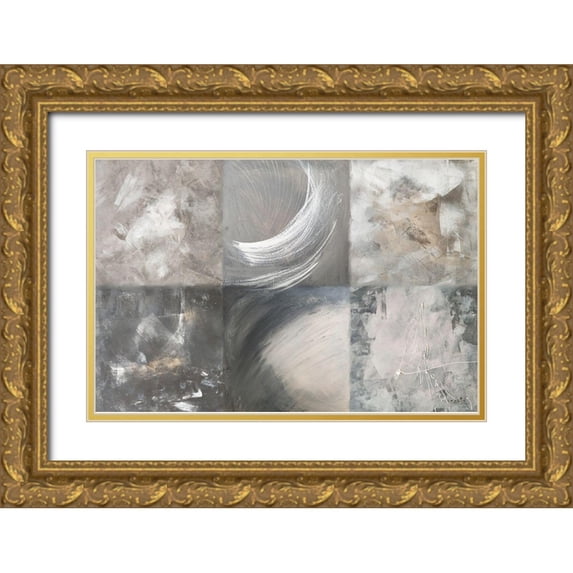 Sophie 6 24x17 Gold Ornate Wood Framed with Double Matting Museum Art Print Titled - Shades of Gray