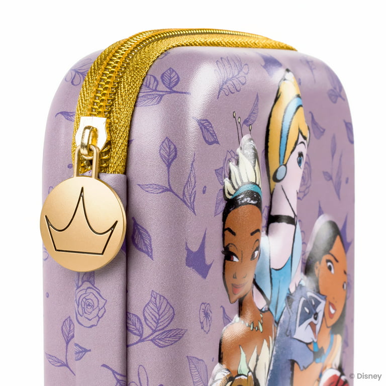 Disney Princess Hard Plastic Pencil Case Box Double-Sided Magnetic Closure