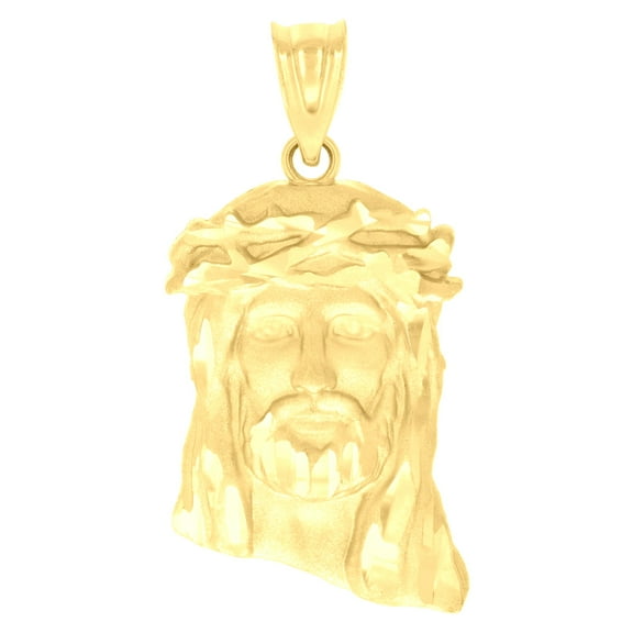 10k 10kt Yellow Gold Mens Jesus Religious Charm Pendant for Men
