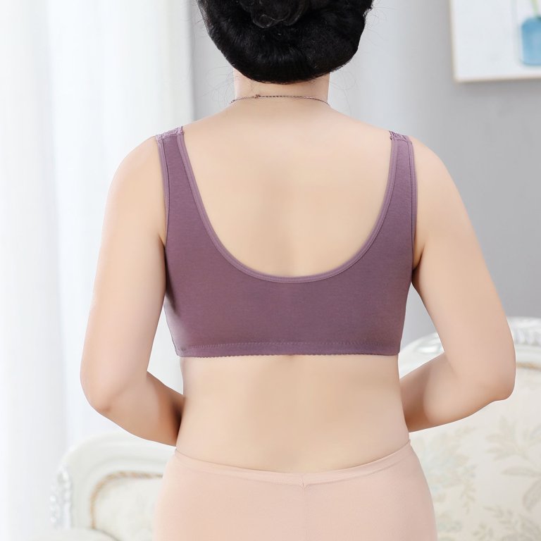 S LUKKC LUKKC Front Closure Shaping Wirefree Bras for Women, Women's Plus  Size Post-Surgery Support Front Close Brassiere Wireless Comfort