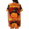 thumbnail image 3 of Picia Halloween Pumpkin Pajamas Sets for Women Soft Short-Sleeved Pjs with Lounge Shorts Two Piece Sleepwear-XX-Large, 3 of 9