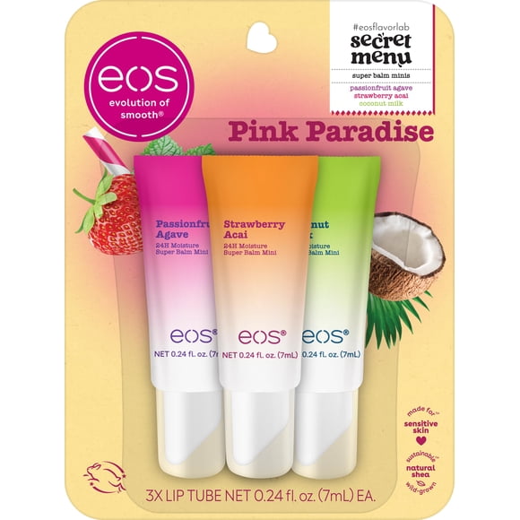 Bálsamos labiales eos 24H Moisture Super Balms Minis Pink Paradise
