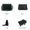 thumbnail image 4 of KouLi Buir Leather Envelope Fringe Shoulder Bag Tassel Crossbody Handbag Women's Purse (Black), 4 of 6